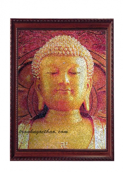 Tranh Phật - Gạo màu phủ bạc