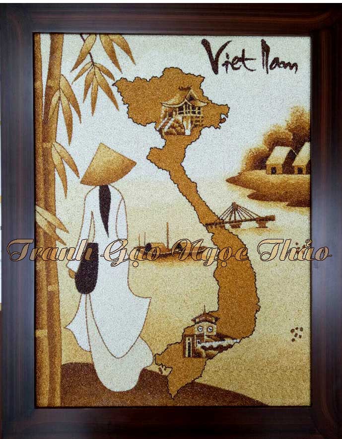 Tranh Gạo Bản Đồ Việt Nam - Danh lam ba miền